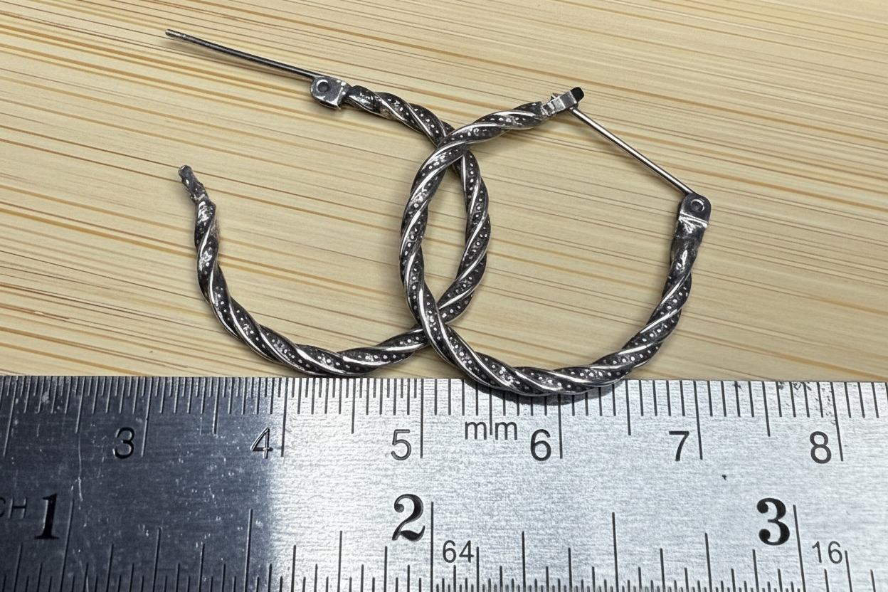 Twisted Hinged Hoop Earrings in Sterling Silver with New Lander Variscite Teardrop Charms