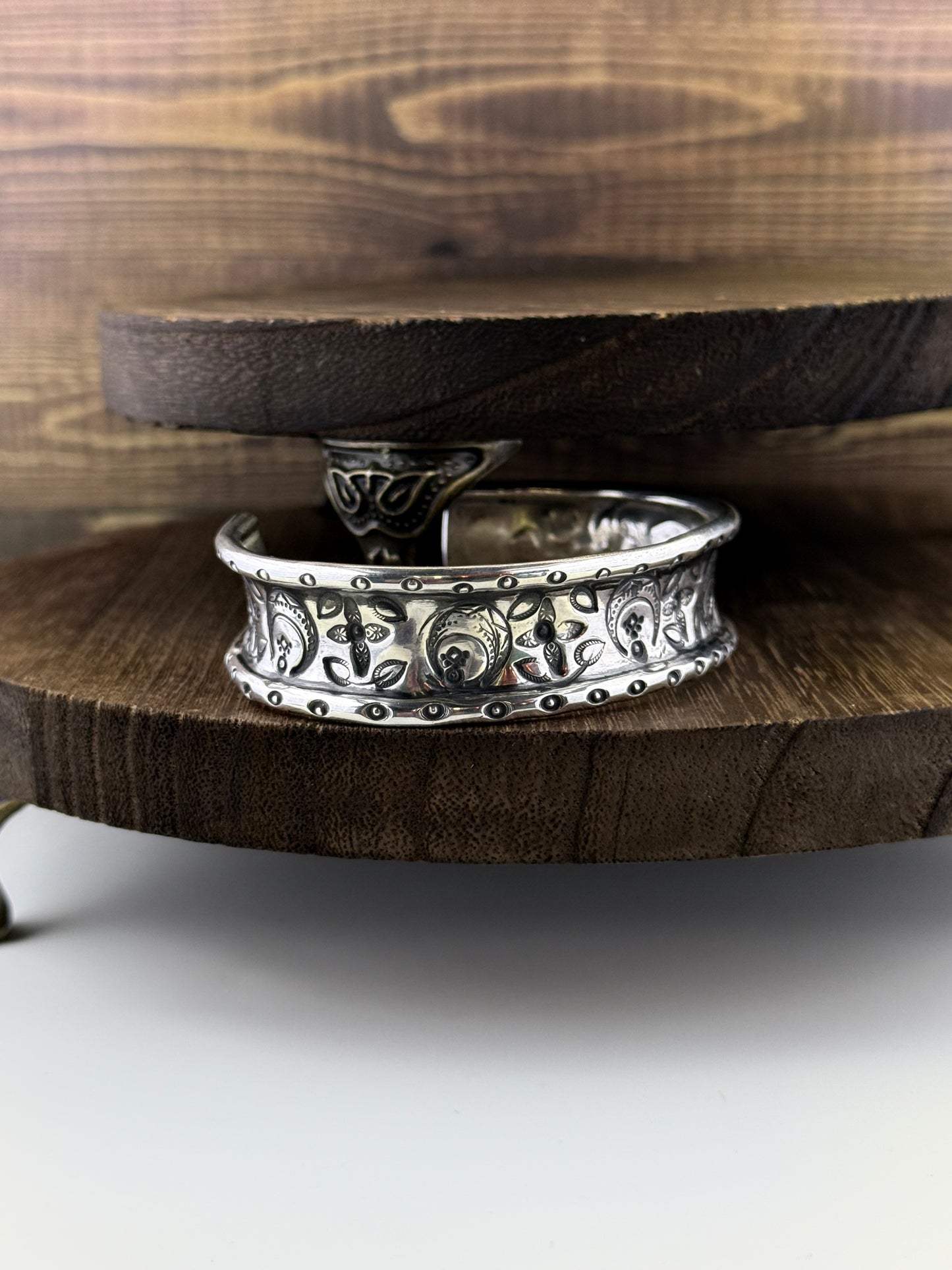 Hand Stamped Sterling Silver Anticlastic Cuff
