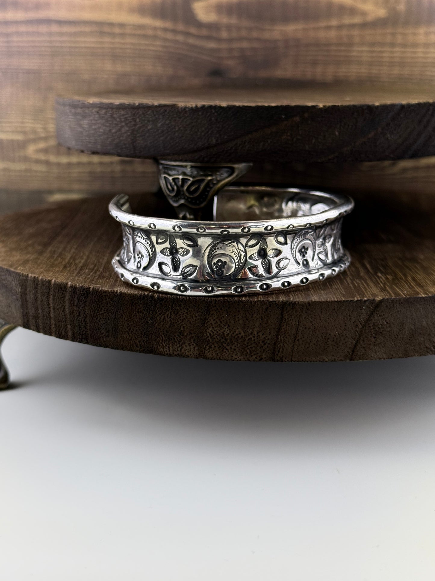Hand Stamped Sterling Silver Anticlastic Cuff