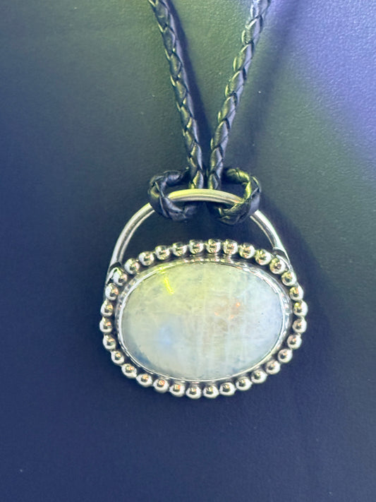 Moonstone and Sterling Silver Pendant